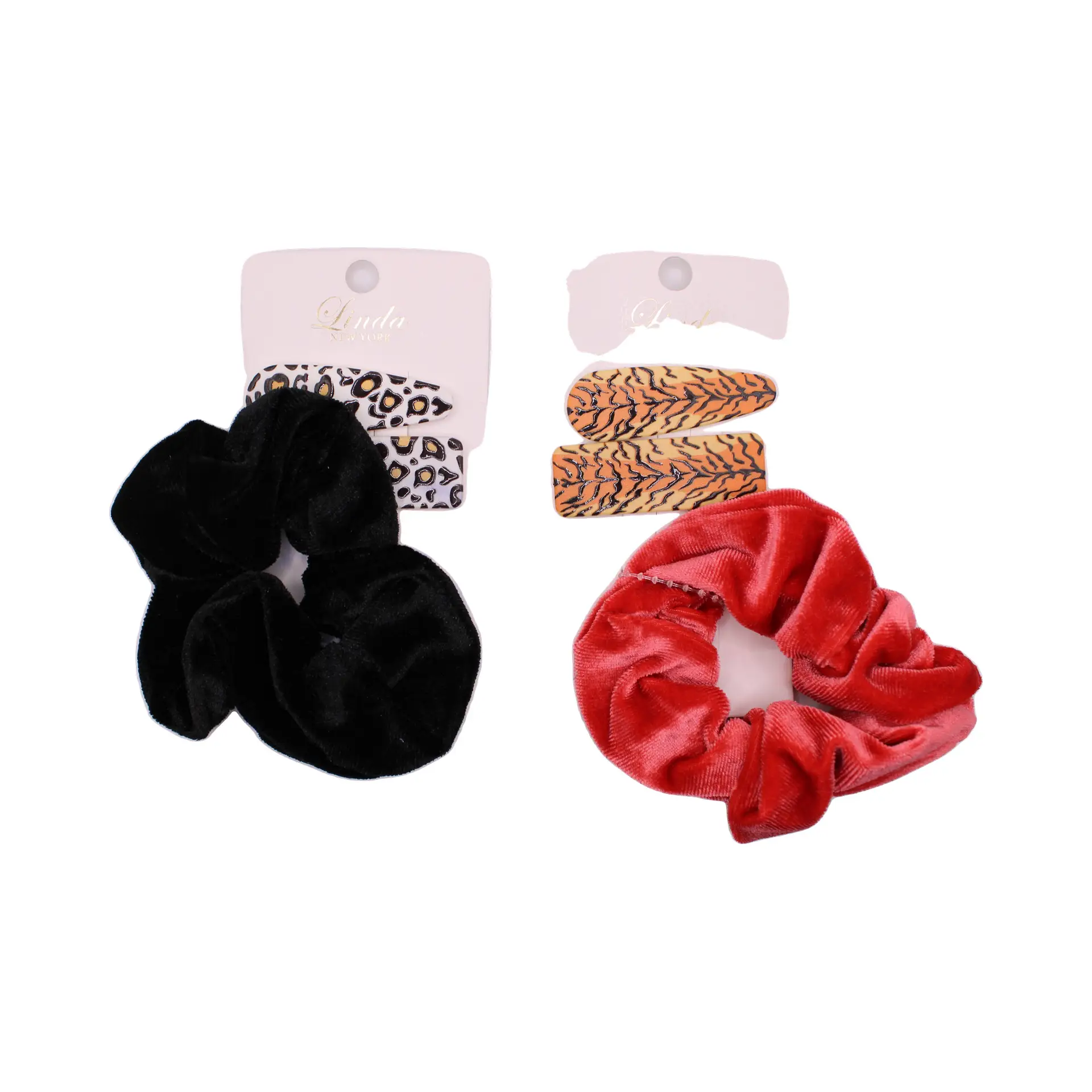 Animal Print Snap Clip and Scrunchie Set - Imagen 2