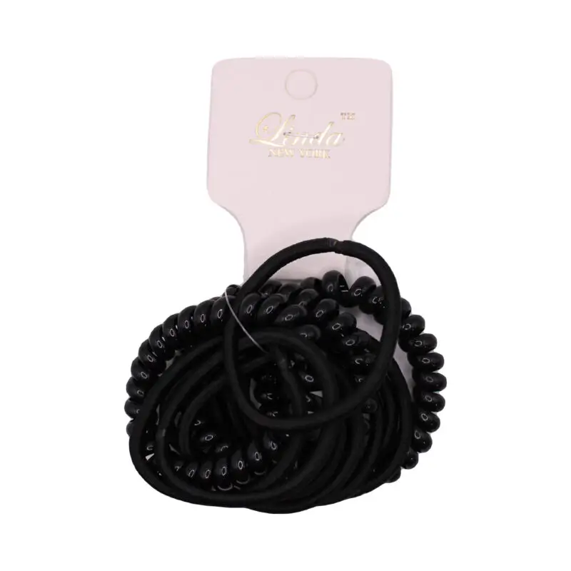 Set de ligas negras en espiral