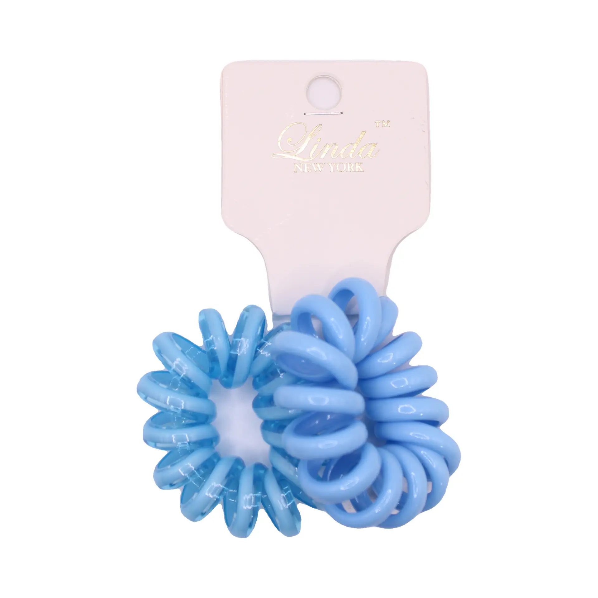 Set de ligas azules en espiral