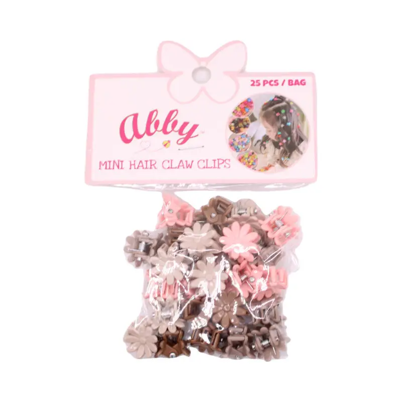 Paquete de mini pinzas de garra florales en rosa suave