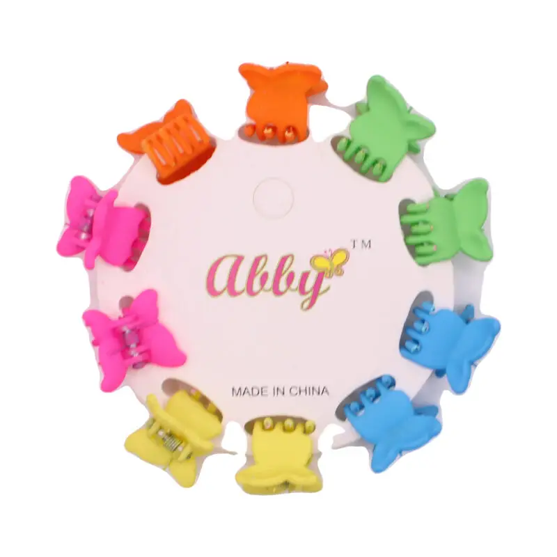 Set de mini pinzas de garra con moños de colores vivos