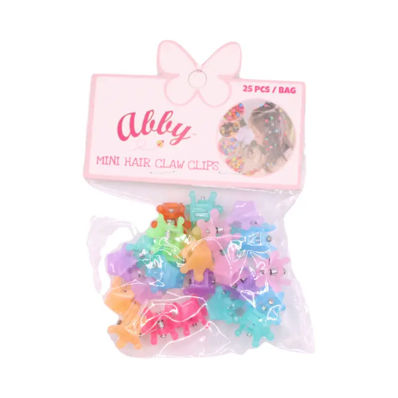 Paquete de mini pinzas de garra con estrellas de colores vivos