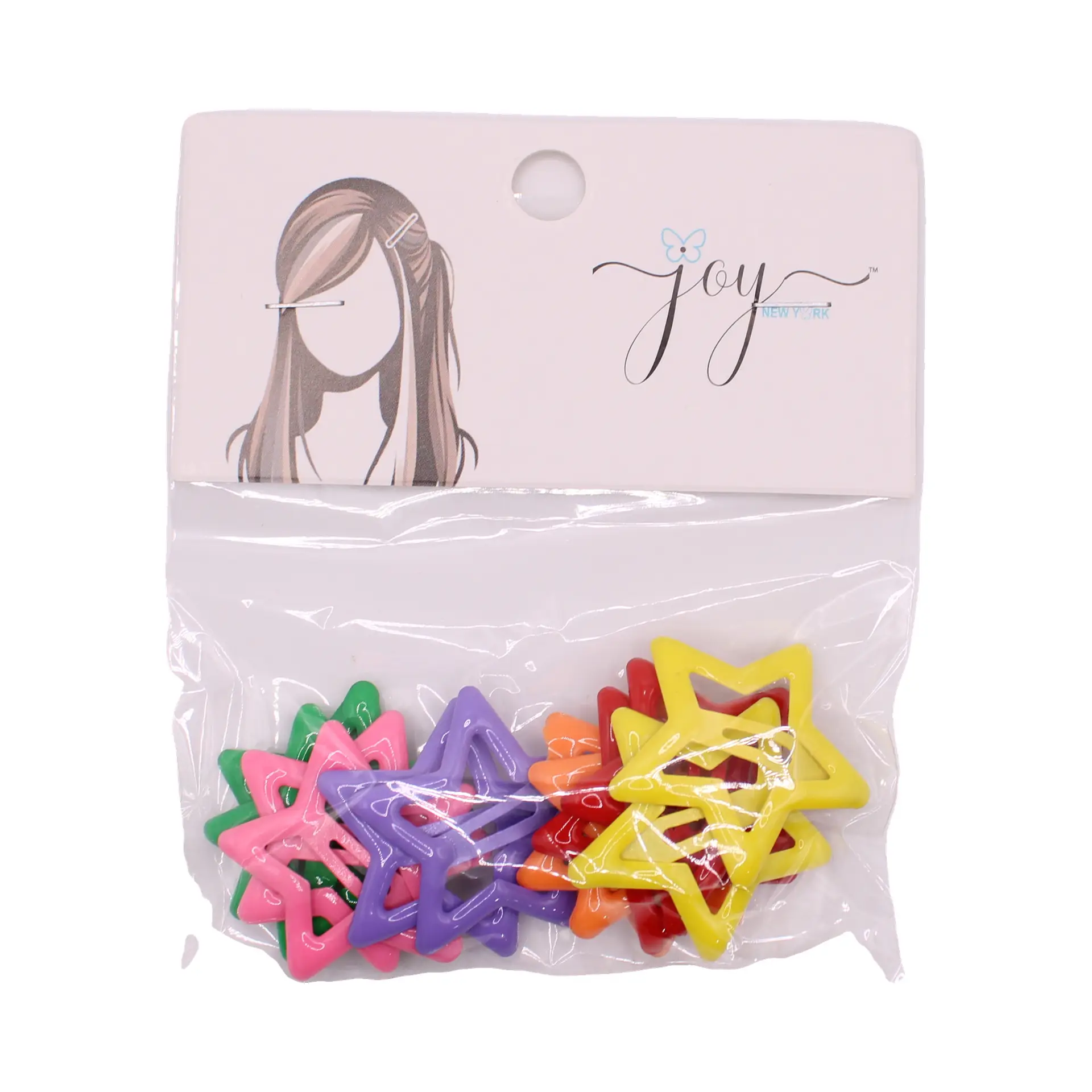 Set de broches de presión con estrellas de colores vivos