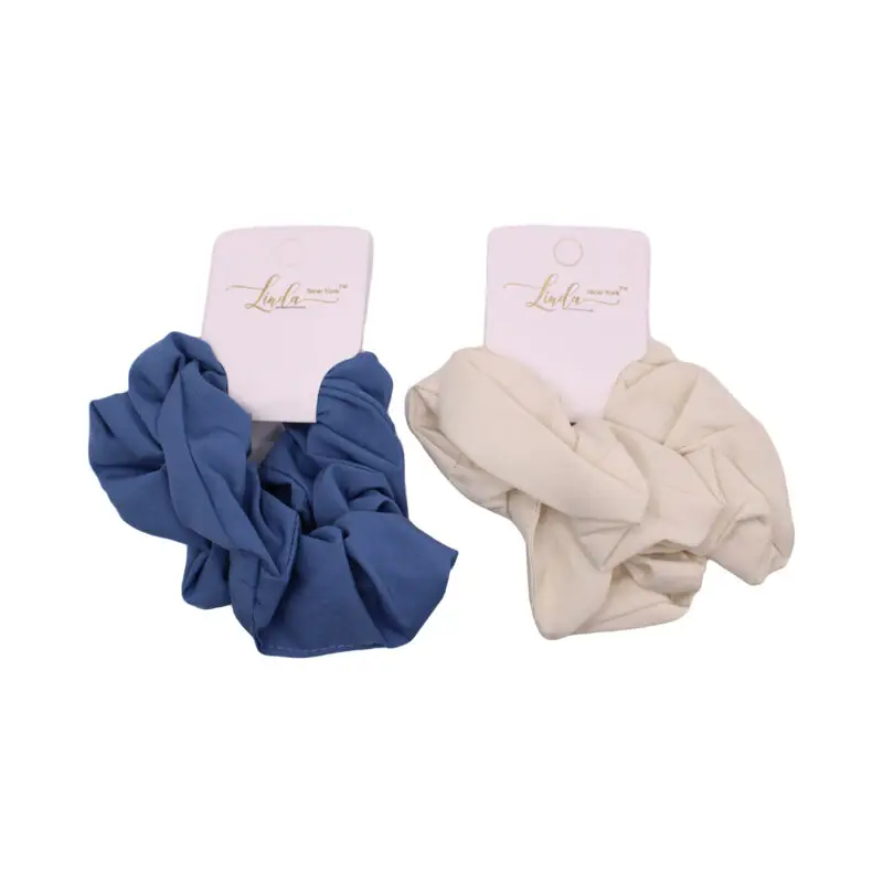 Camel and Black Satin Scrunchie Set