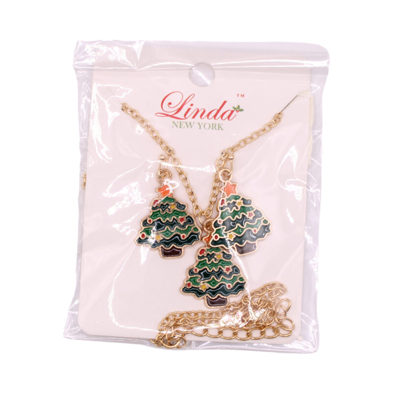 Collar con dije de árbol de Navidad