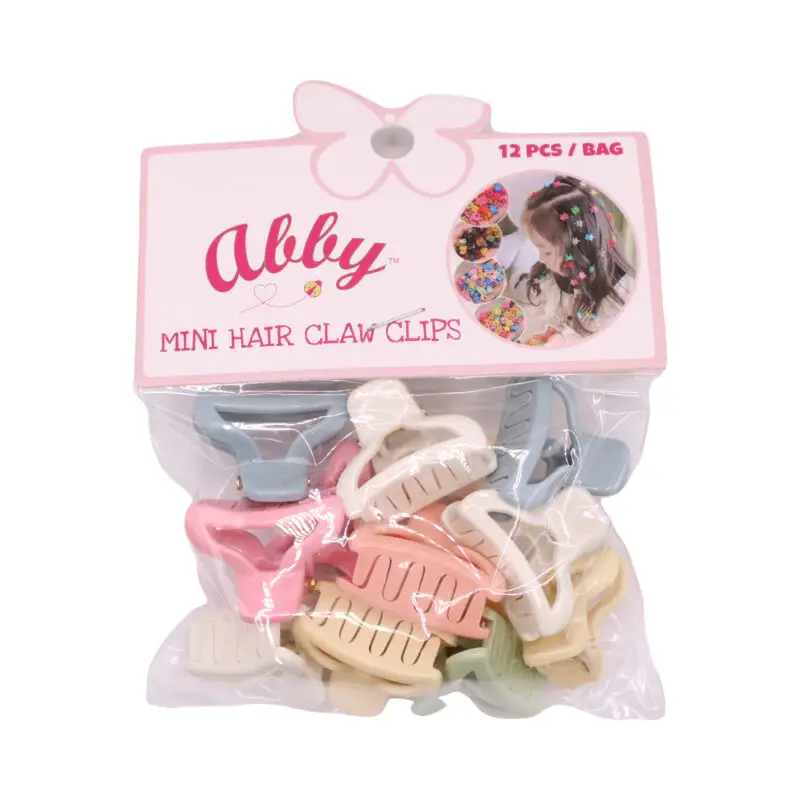 Paquete de mini pinzas de garra en crema y tonos pastel