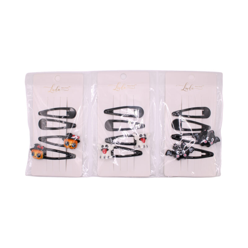 Set de broches de presión negros navideños