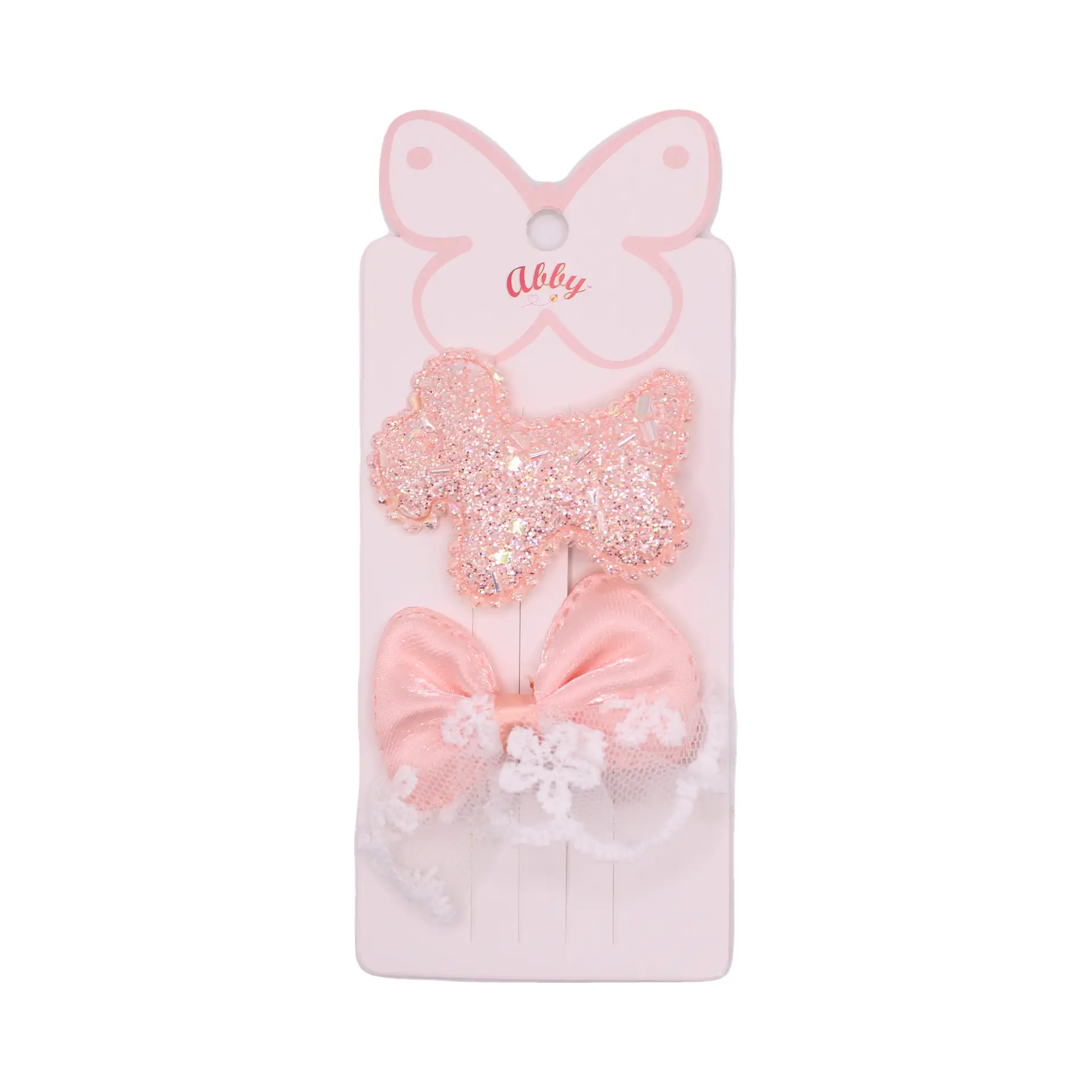 Ivory and Gold Bow Clip Set - Imagen 2