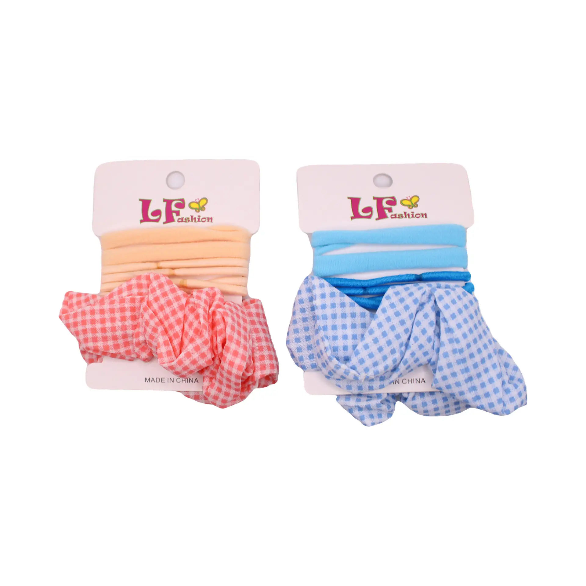 Kids Gingham Scrunchie Hair Tie Set - Imagen 2