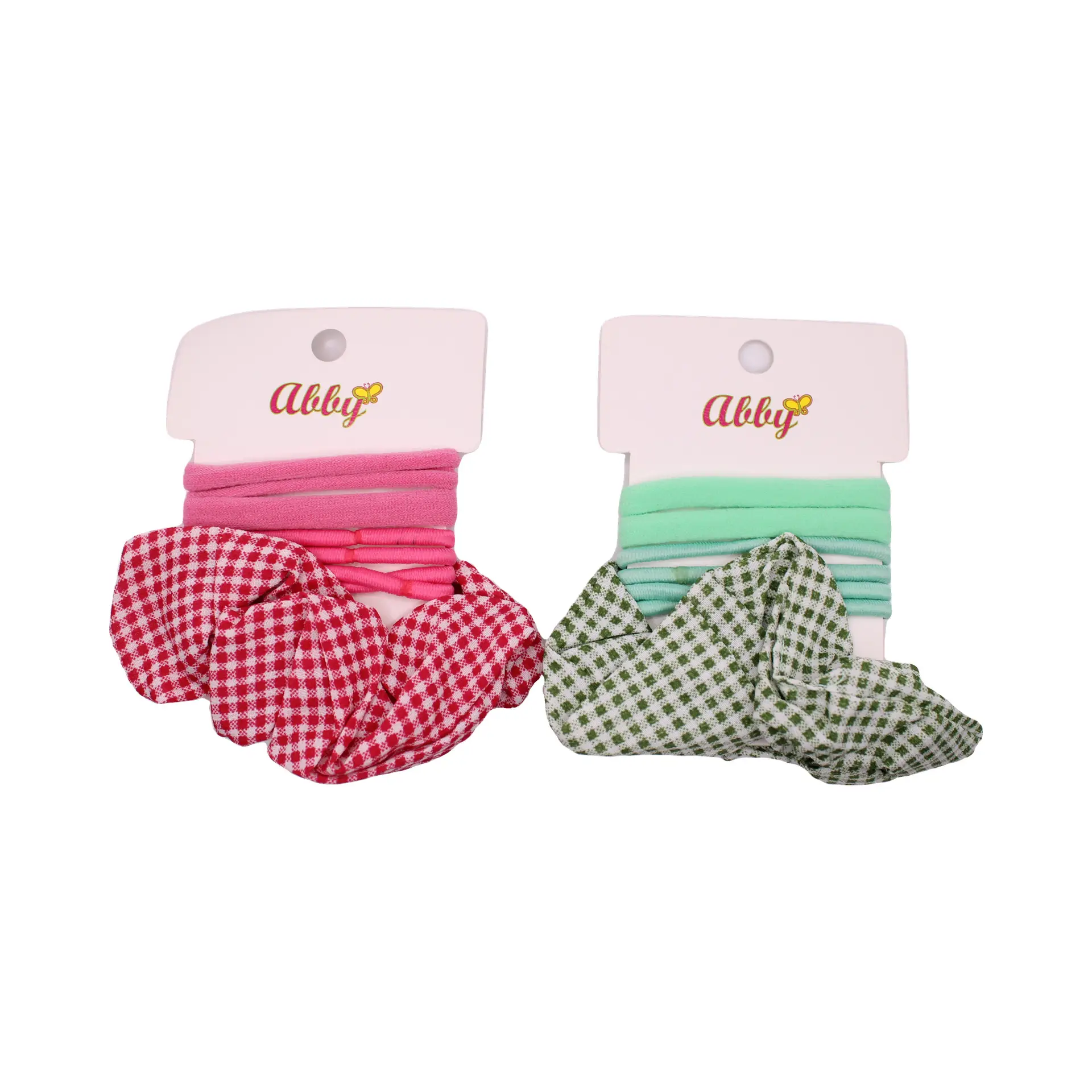 Set de scrunchies infantiles de cuadros vichy
