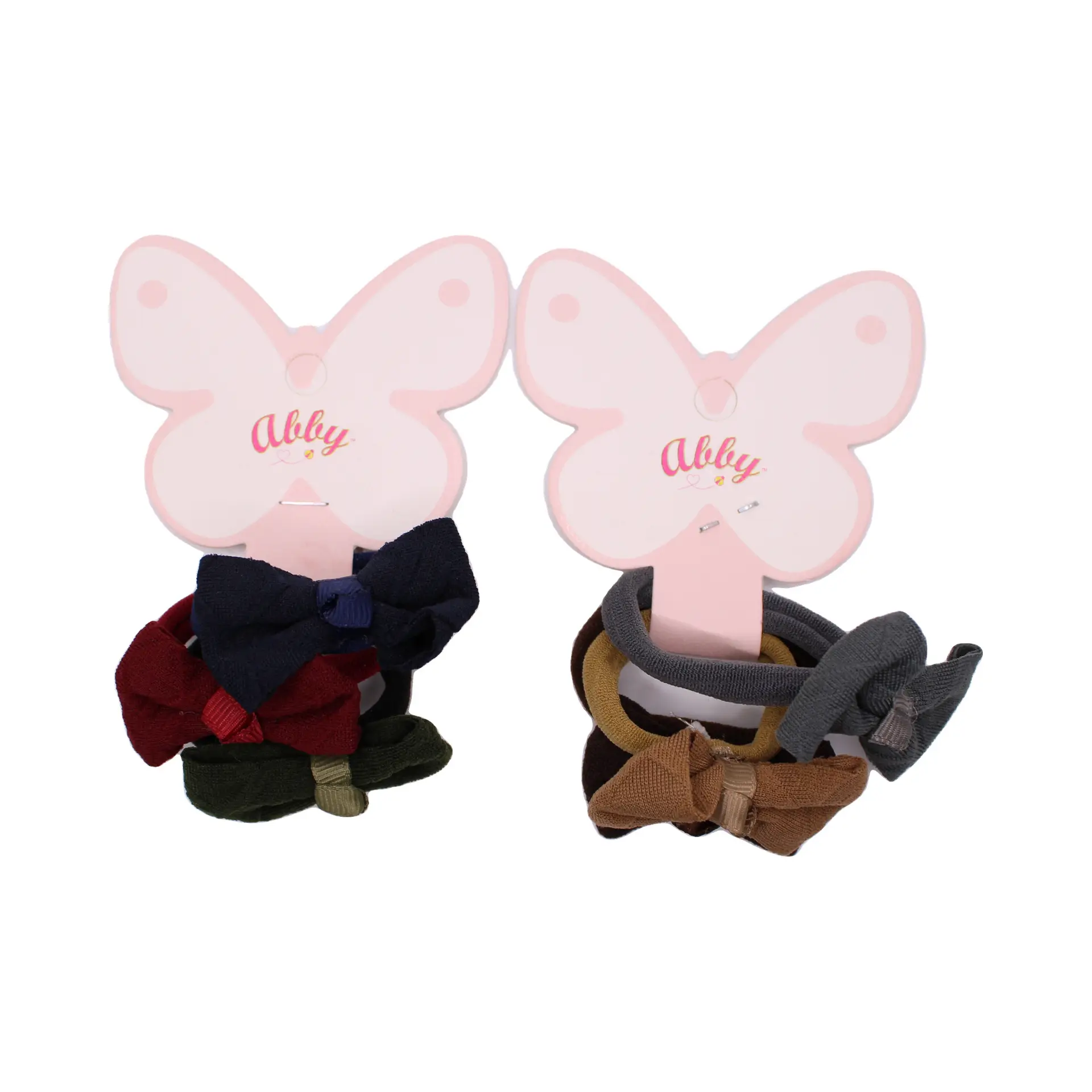 Set de ligas infantiles con moñitos – Tonos neutros