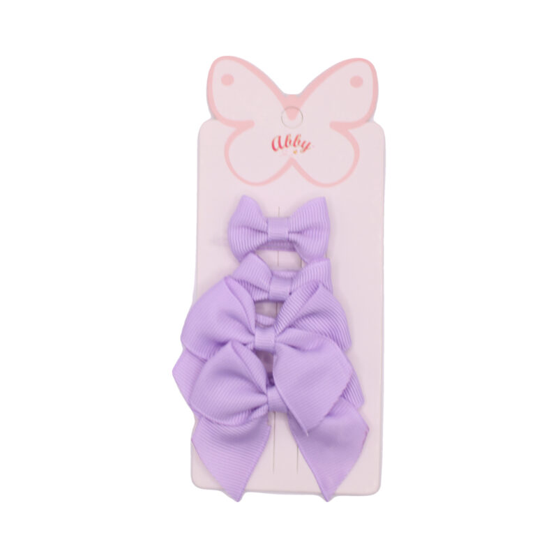 Set de ligas con moños lavanda
