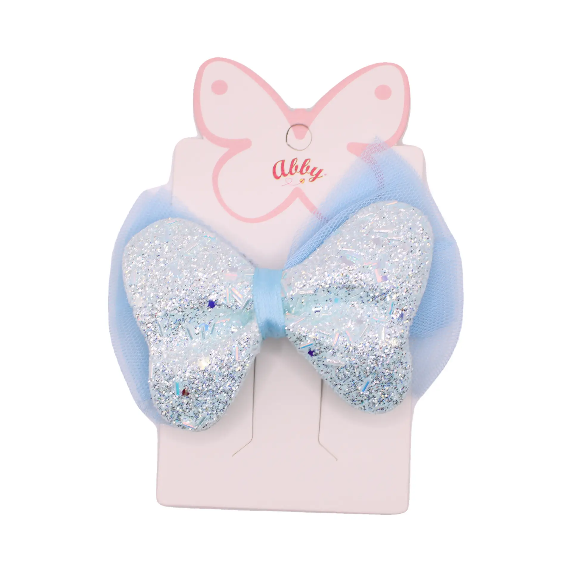 Lavender Glitter Bow Clip - Imagen 2