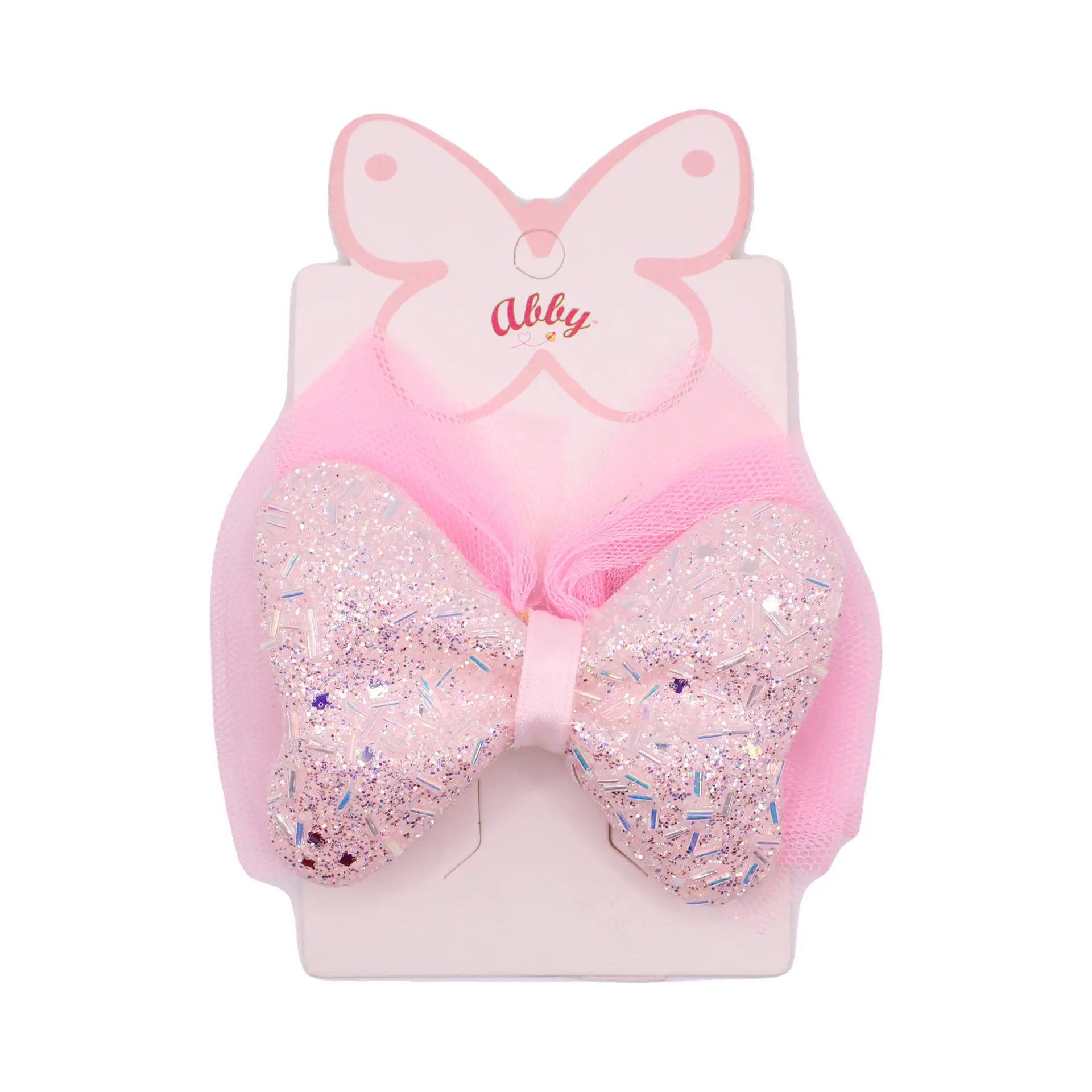 Lavender Glitter Bow Clip - Imagen 3