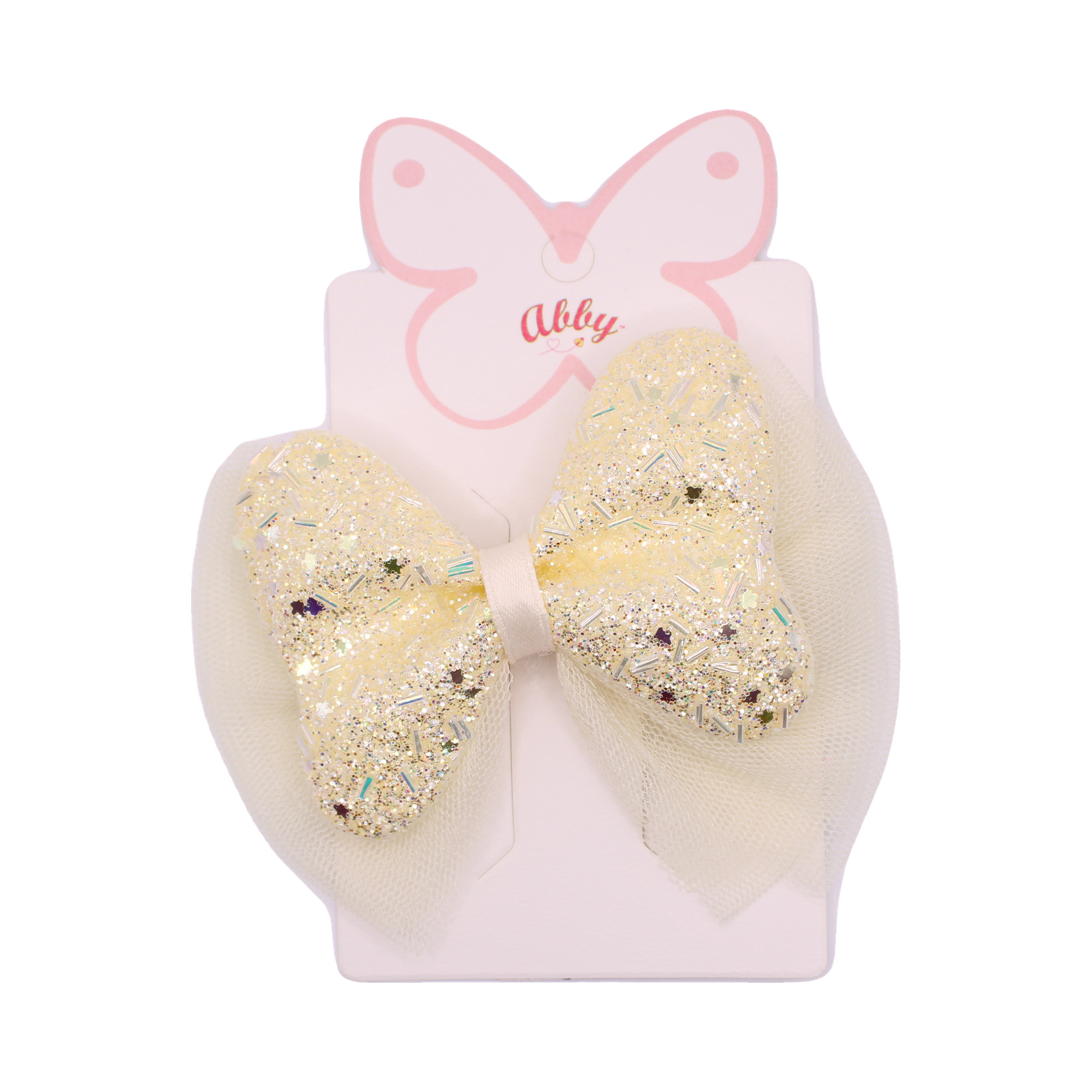 Lavender Glitter Bow Clip - Imagen 4
