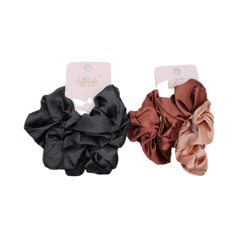 Set de scrunchies satinados en tonos neutros