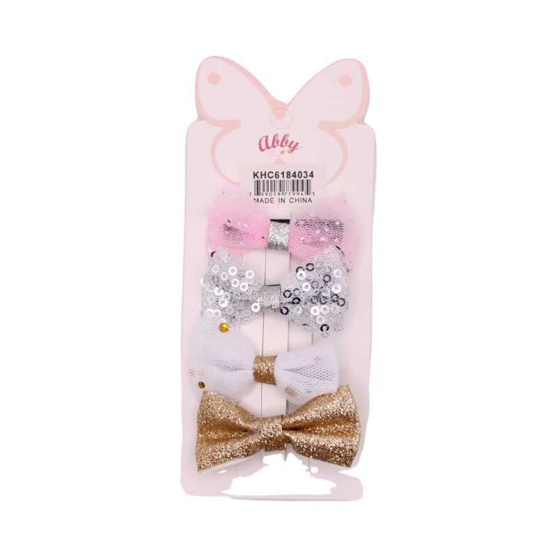 Set de pinzas con moños y estrellas en tonos pastel