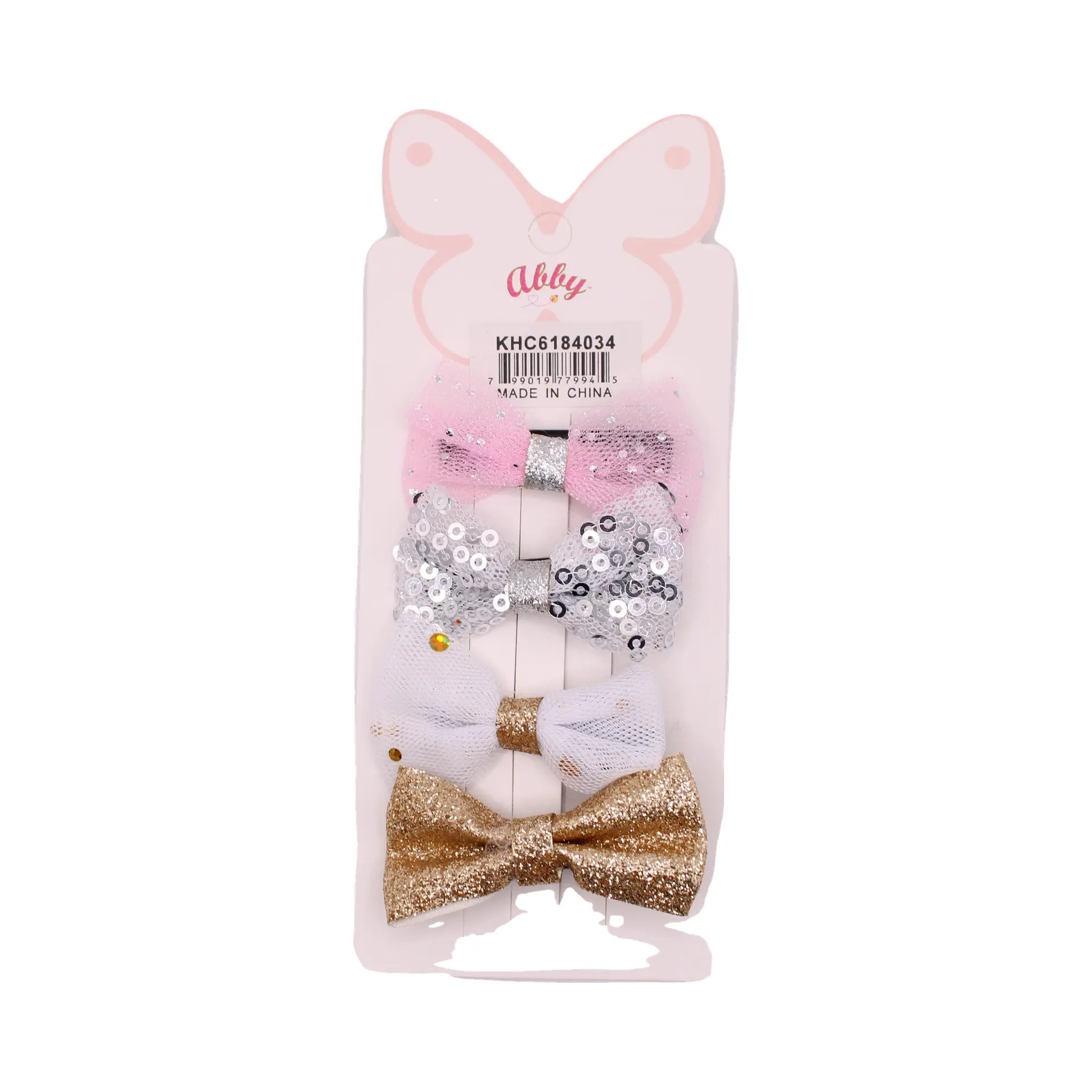 Set de pinzas con moños y estrellas en tonos pastel
