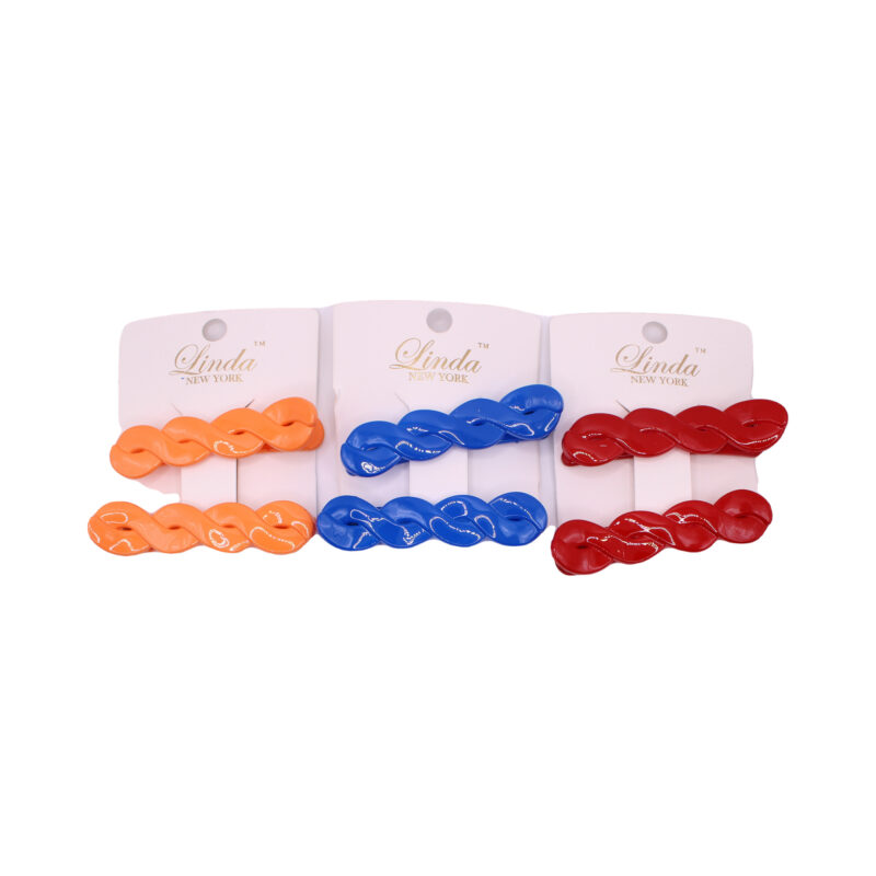 Set de pinzas con eslabones en tonos pastel