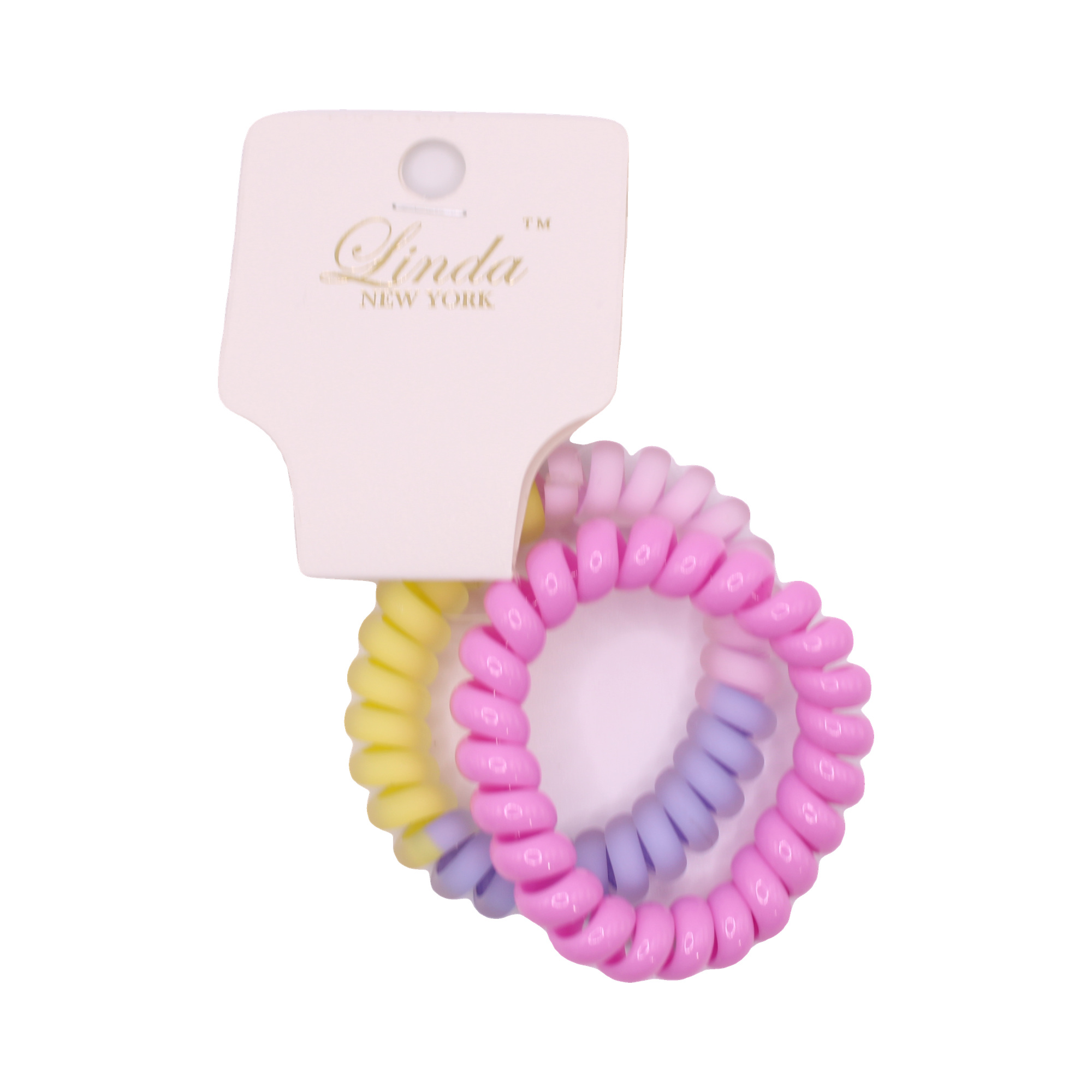 Set de ligas en espiral en tonos pastel