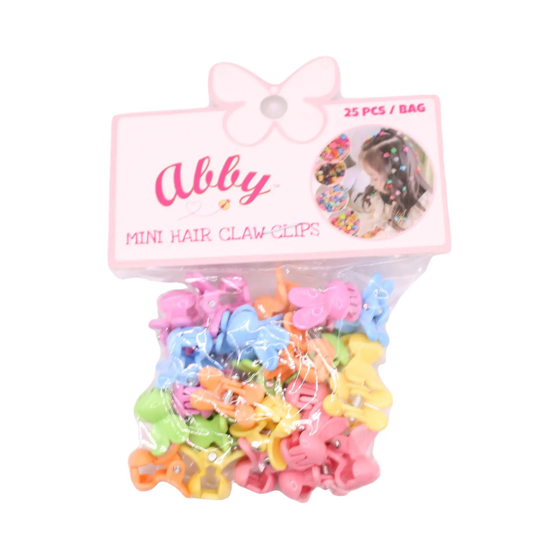 Paquete de mini pinzas de garra con flores en tonos pastel