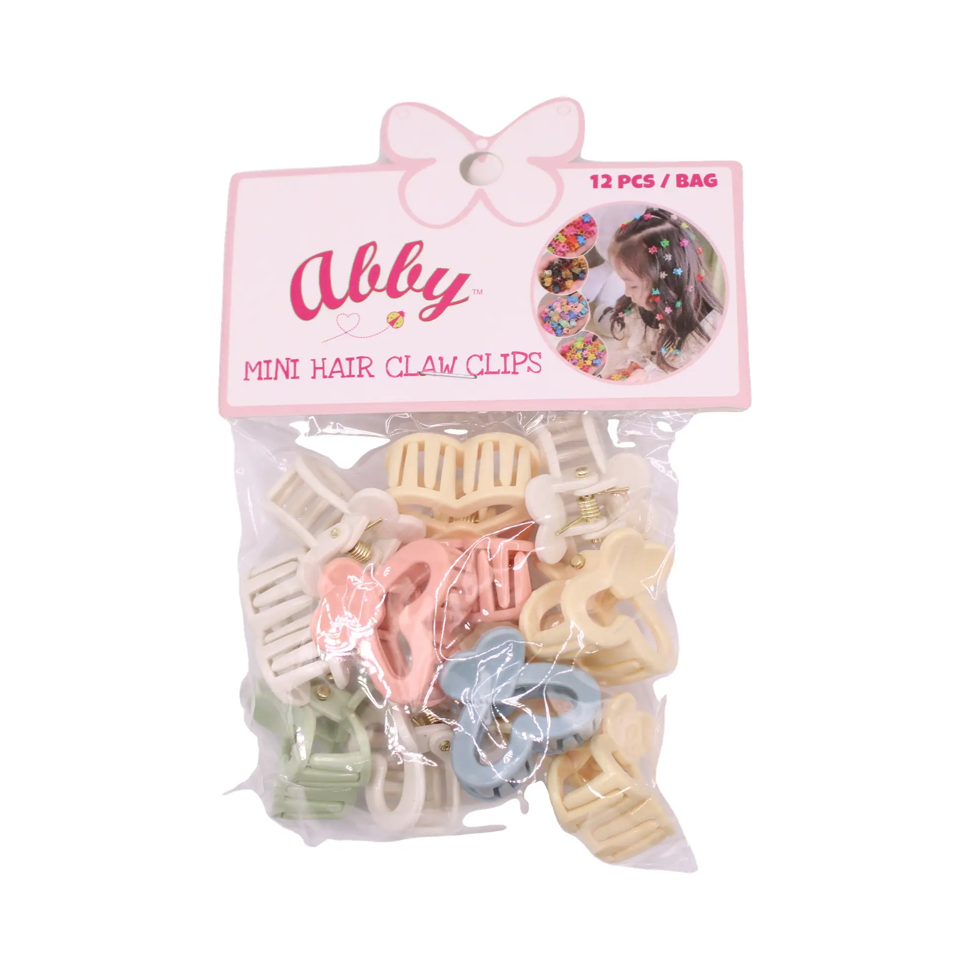 Paquete de mini pinzas de garra en tonos pastel