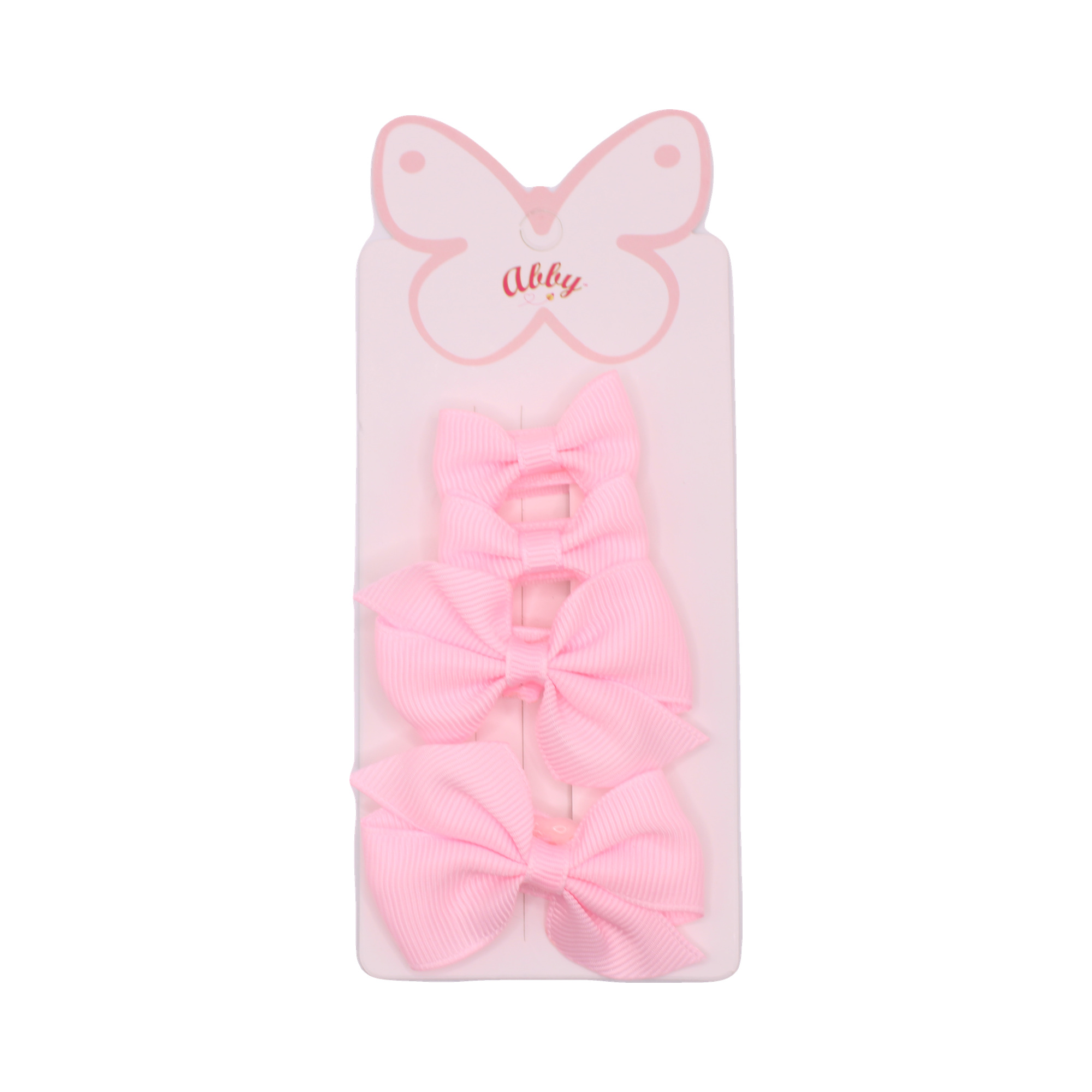 Set de ligas con moños rosas – Paquete de cuatro