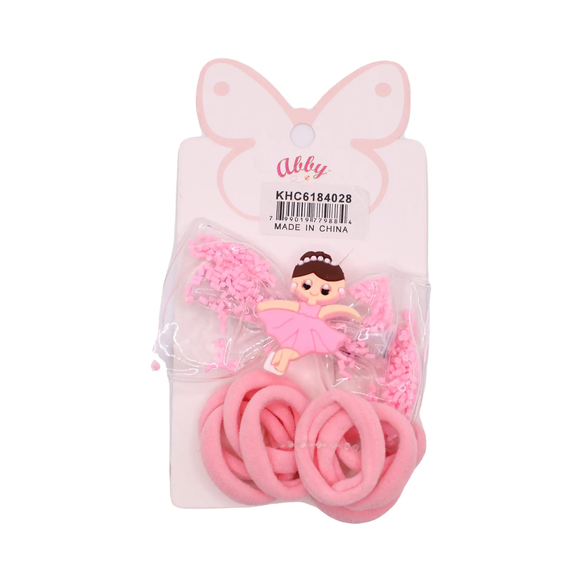 Set de ligas rosas con personajes