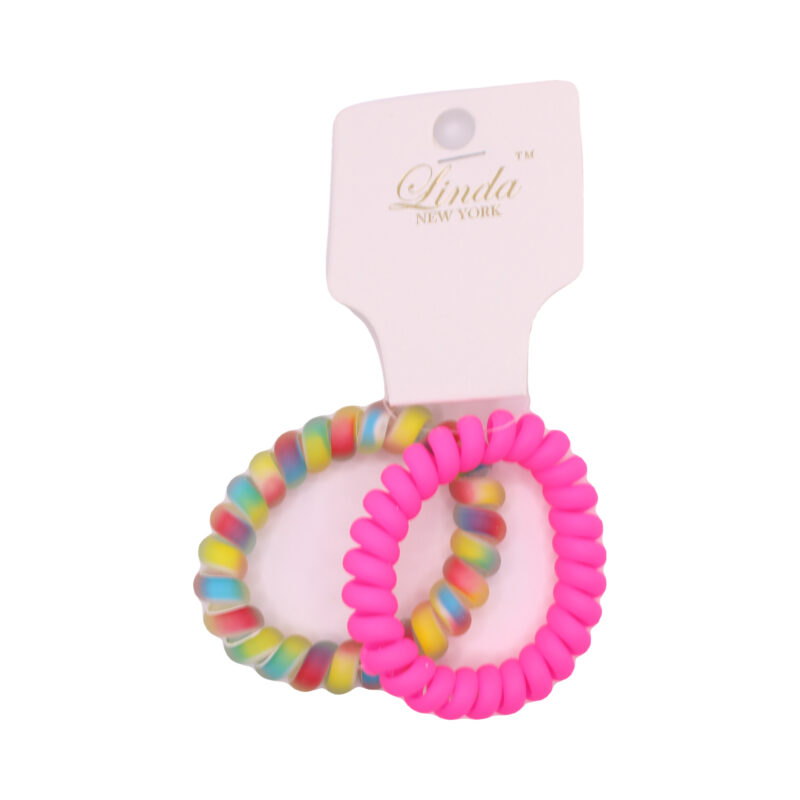Set de ligas en espiral en colores arcoíris