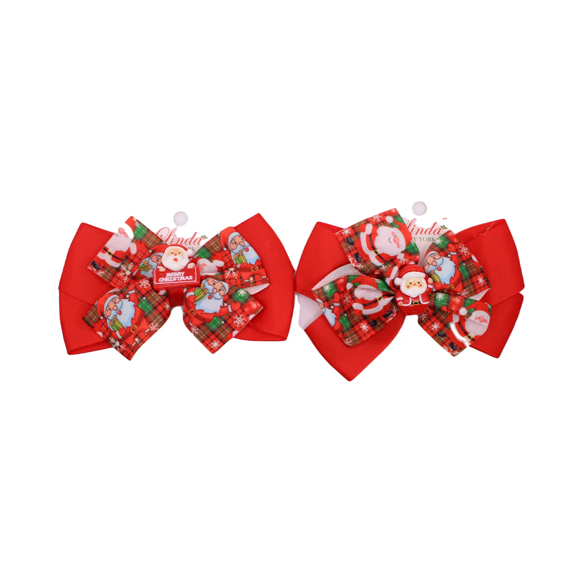 Set de pinzas con moños rojos de Santa