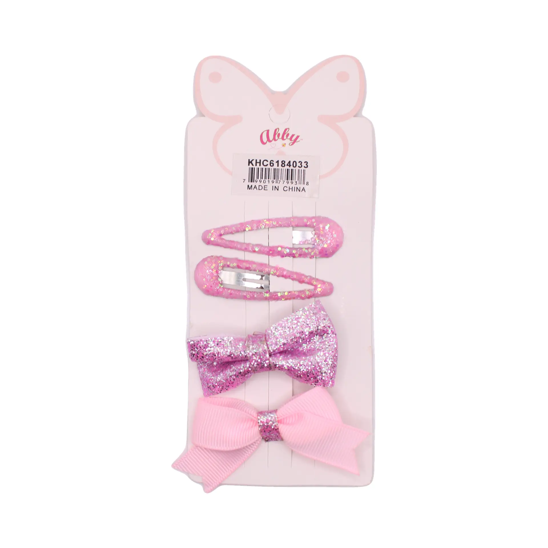 Silver Sparkle Bow Clip Set - Imagen 2