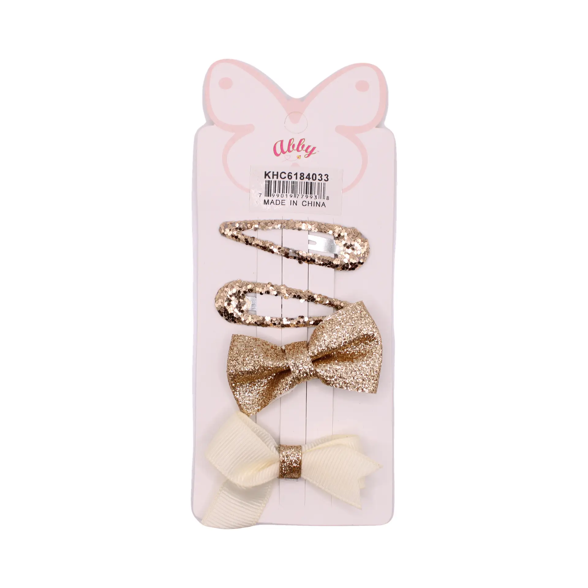Silver Sparkle Bow Clip Set - Imagen 3