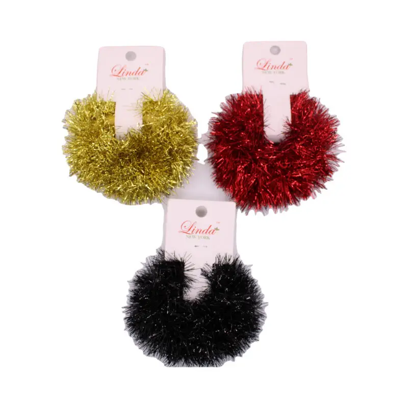 Set de scrunchies con hilos brillantes